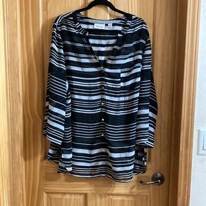 Black and White stripped button down